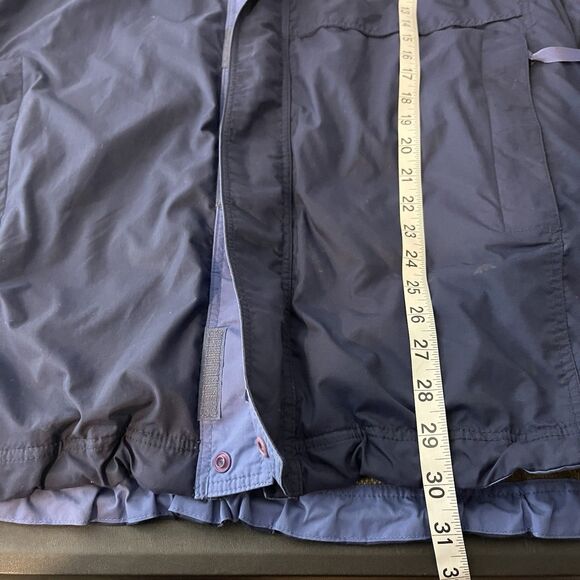 Patagonia Jacket Mens Large Blue Full Zip Nylon Coat Hideaway Hoodie Lined 203 - Picture 9 of 9